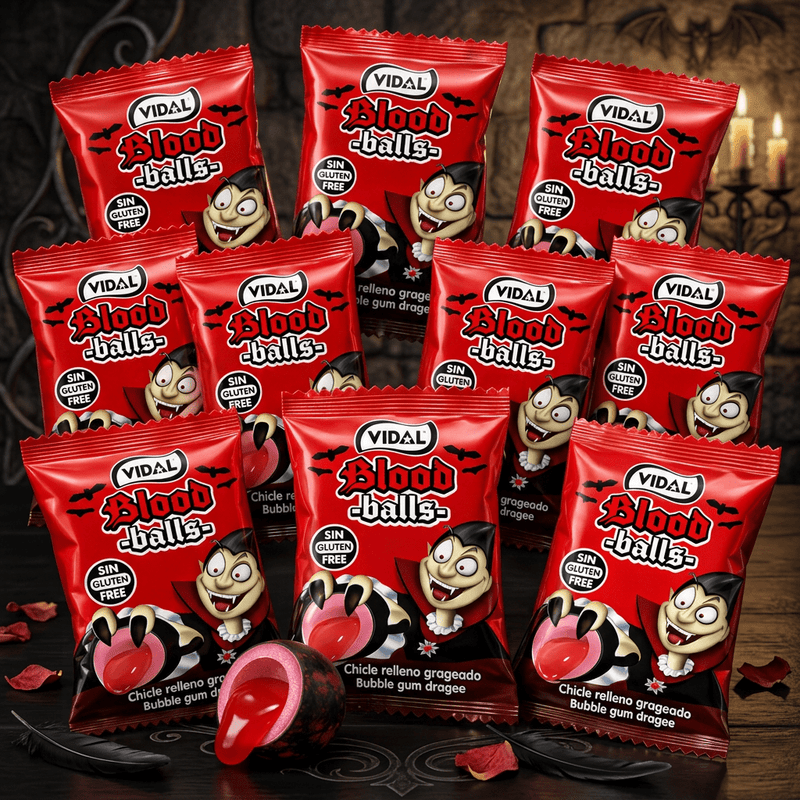 Vidal BLOOD Balls Liquid Filled Bubblegum 10 Pack
