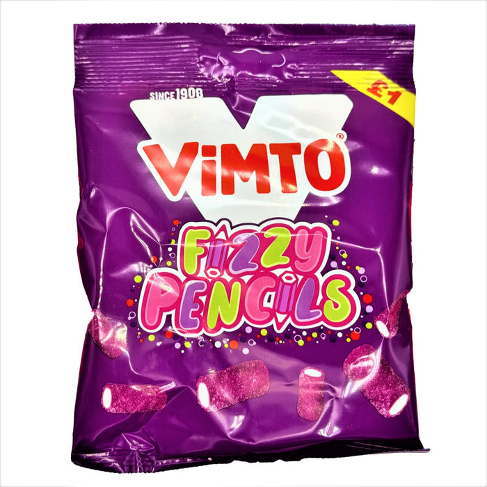 Vimto Fizzy Pencils Share Bag 140g - Happy Candy UK LTD