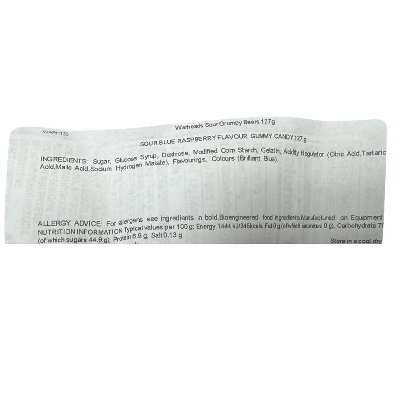 Warheads Care Bears SOUR GRUMPY BEARS Bag (USA) 127g - Happy Candy UK LTD