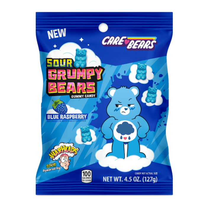 Warheads Care Bears SOUR GRUMPY BEARS Bag (USA) 127g - Happy Candy UK LTD
