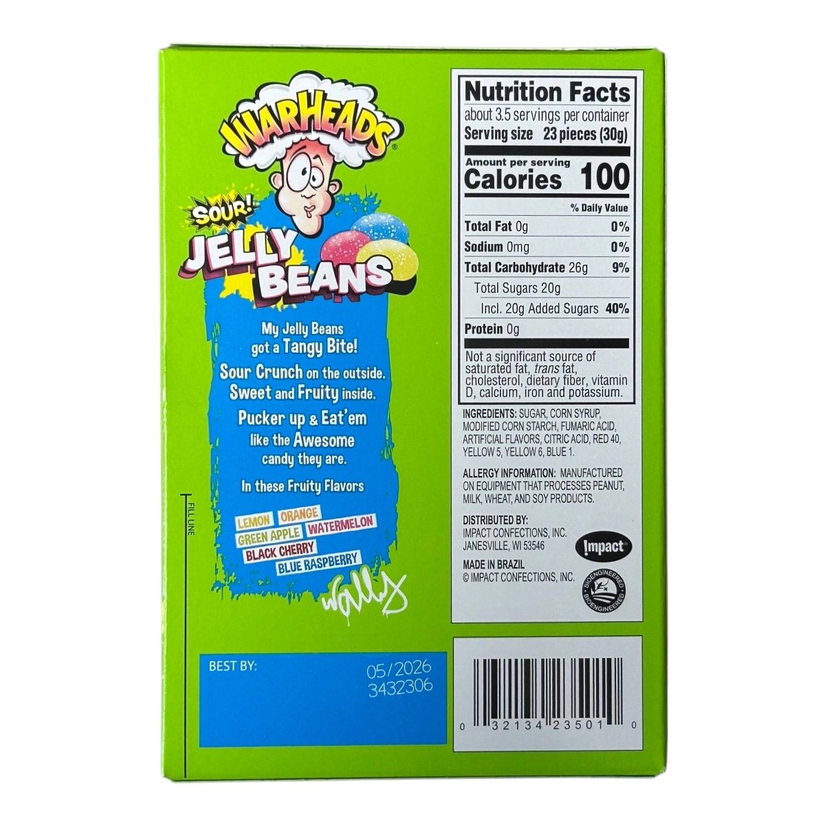 Warheads Sour jelly Beans (USA) 113g — Happy Candy UK LTD