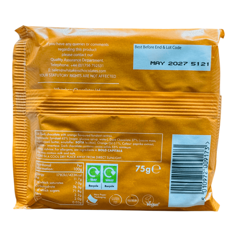 Whitakers Dark Chocolate Fondant Creams 1 x 75g