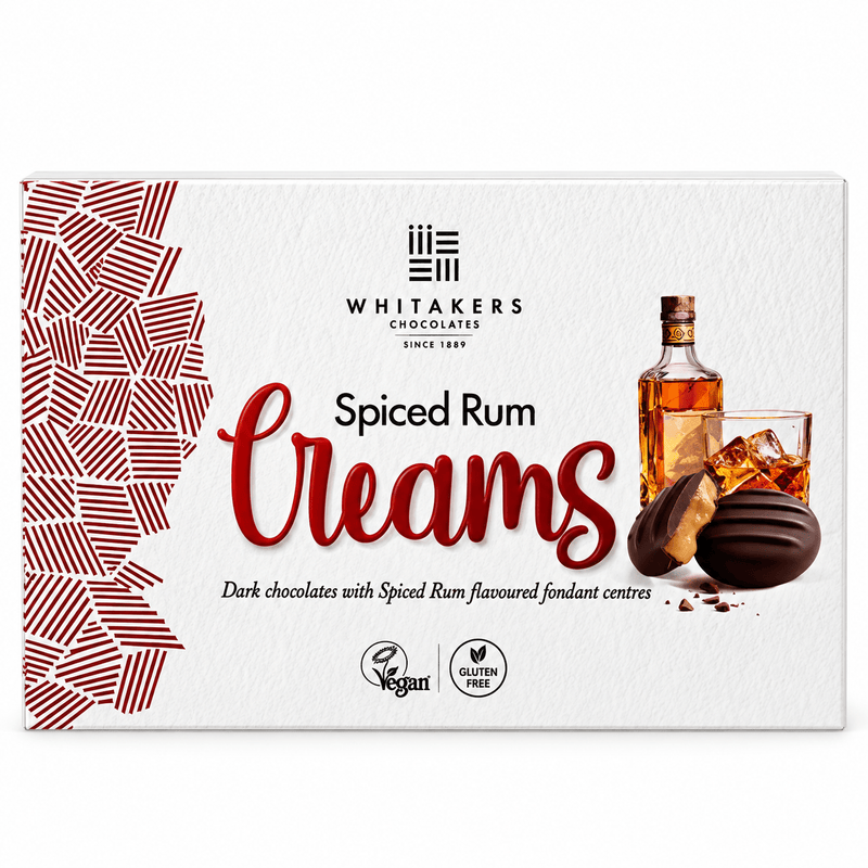Whitakers Dark Chocolate Spiced Rum Fondant Creams Gift Box 150g
