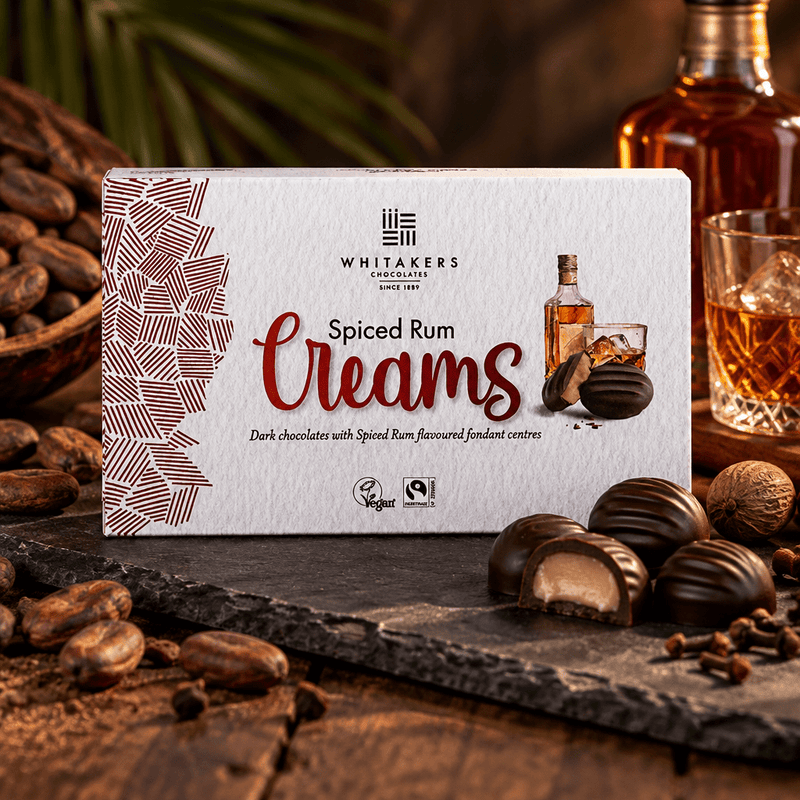 Whitakers Dark Chocolate Spiced Rum Fondant Creams Gift Box 150g