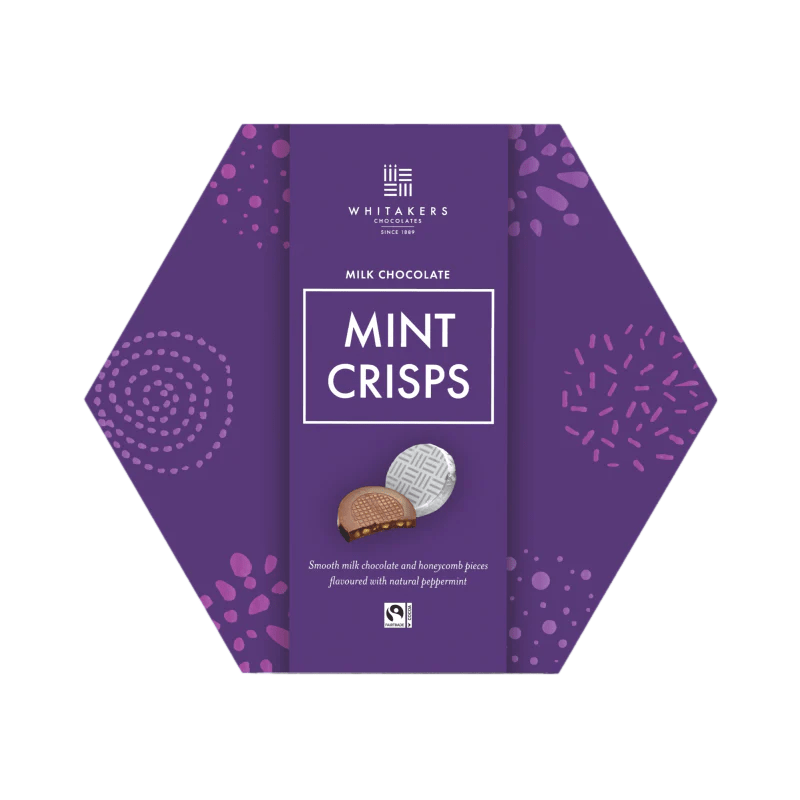 Whitakers Milk Chocolate Mint Honeycomb Crisps 165g - Happy Candy UK LTD