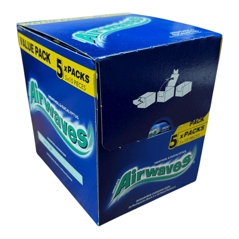 Wrigley's Airwaves Sugar Free Chewing Gum BULK RETAIL BOX 24 X (5x14g)