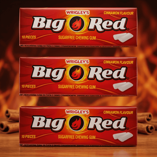 Wrigley's Big Red CINNAMON FLAVOUR Sugar Free Chewing Gum 3 X 14g