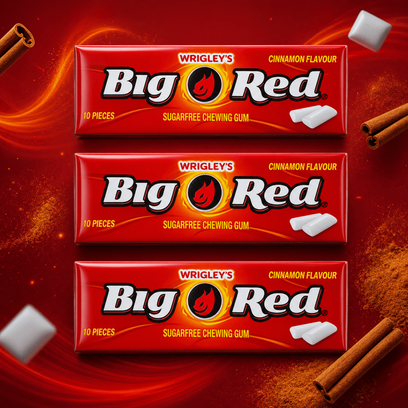 Wrigley's Big Red CINNAMON FLAVOUR Sugar Free Chewing Gum 3 X 14g