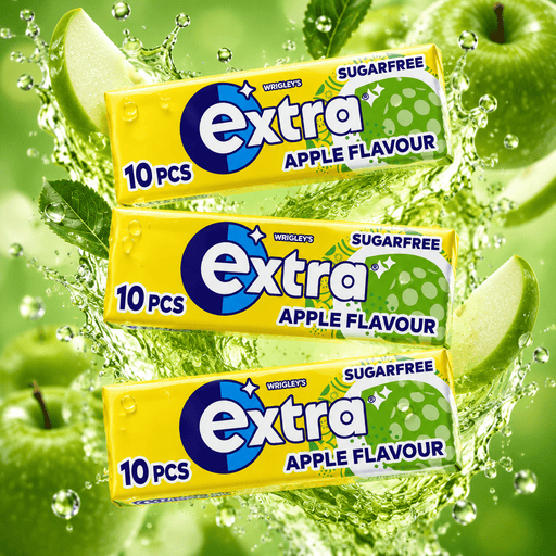 Wrigley's Extra APPLE Flavour Chewing Gum 3 Pack 3x14g