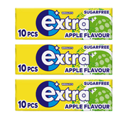 Wrigley's Extra APPLE Flavour Chewing Gum 3 Pack 3x14g