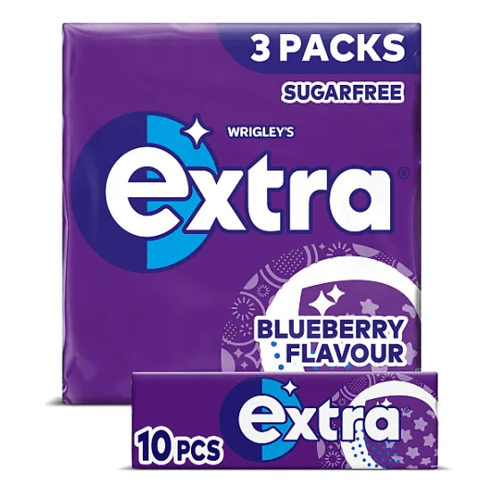Wrigley's Extra Blueberry Chewing Gum 3 Pack Sugar Free 3 X 14g - Happy Candy UK LTD