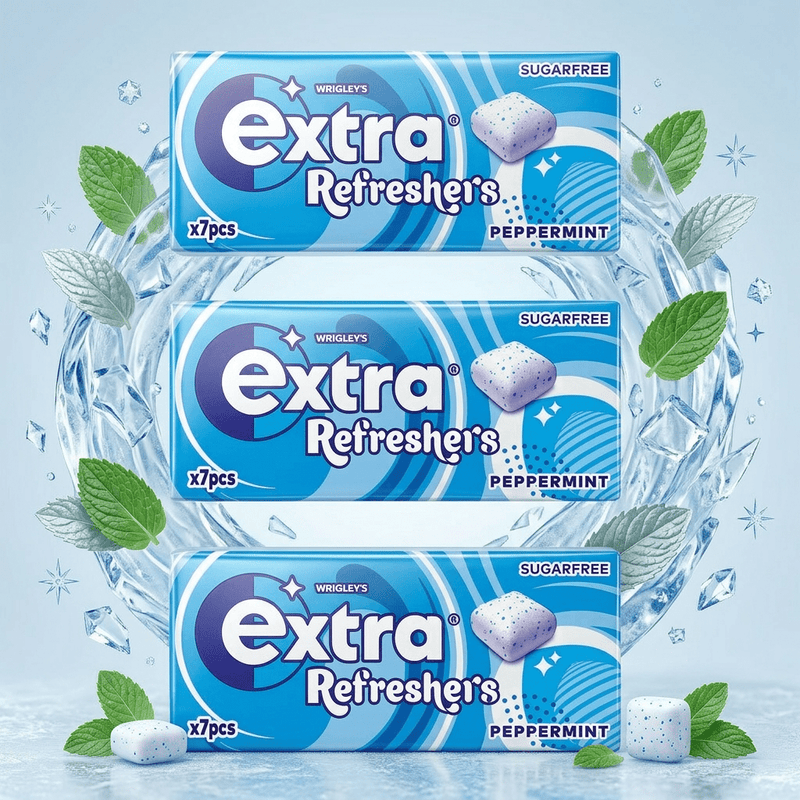 Wrigley's Extra Refreshers Peppermint 21 Piece Chewing Gum (3X15.6g)