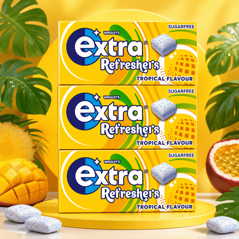 Wrigley's Extra Refreshers Tropical 21 Piece Chewing Gum (3X15.6g)