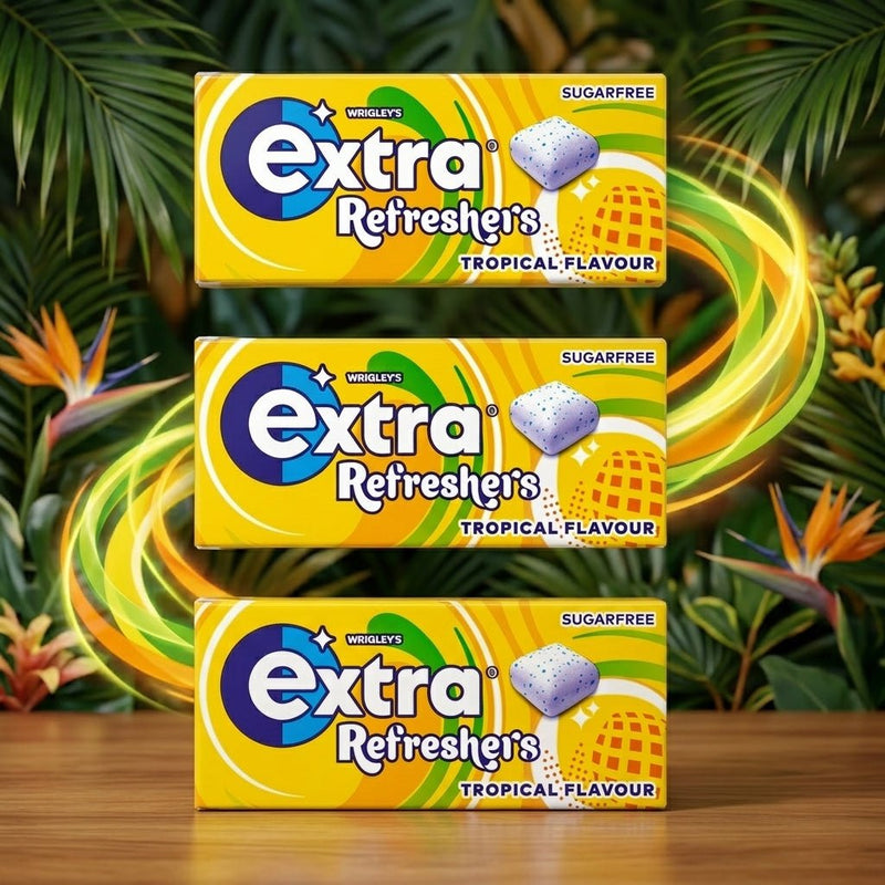 Wrigley's Extra Refreshers Tropical 21 Piece Chewing Gum (3X15.6g)
