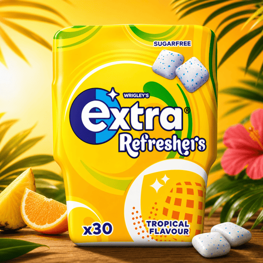Wrigley's Extra Refreshers TROPICAL Chewing Gum 30 Piece Tub 67g