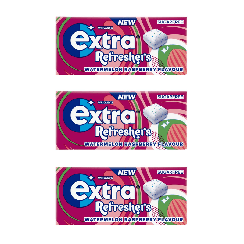 Wrigley's Extra Refreshers Watermelon Raspberry 21 Piece Chewing Gum (3X15.6g)