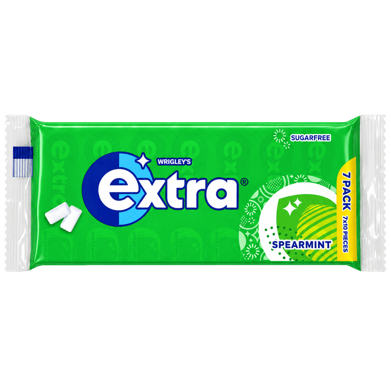 Wrigley's Extra Spearmint Chewing Gum 7 Pack Sugar Free 7x14g