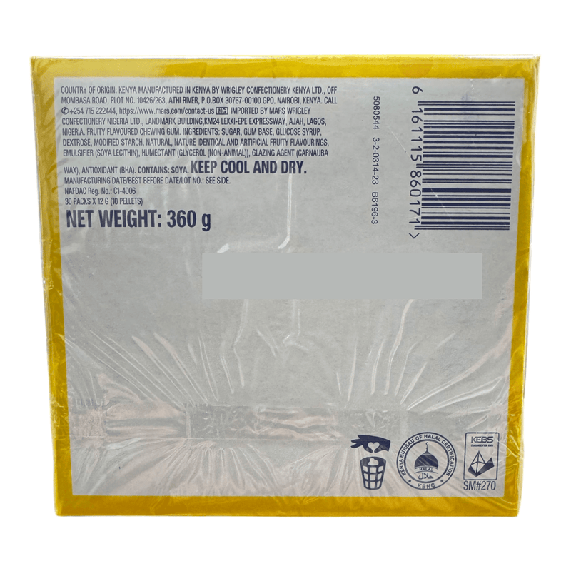 Wrigley's Juicy Fruit 10 Pellets Original BULK RETAIL BOX 30x12g