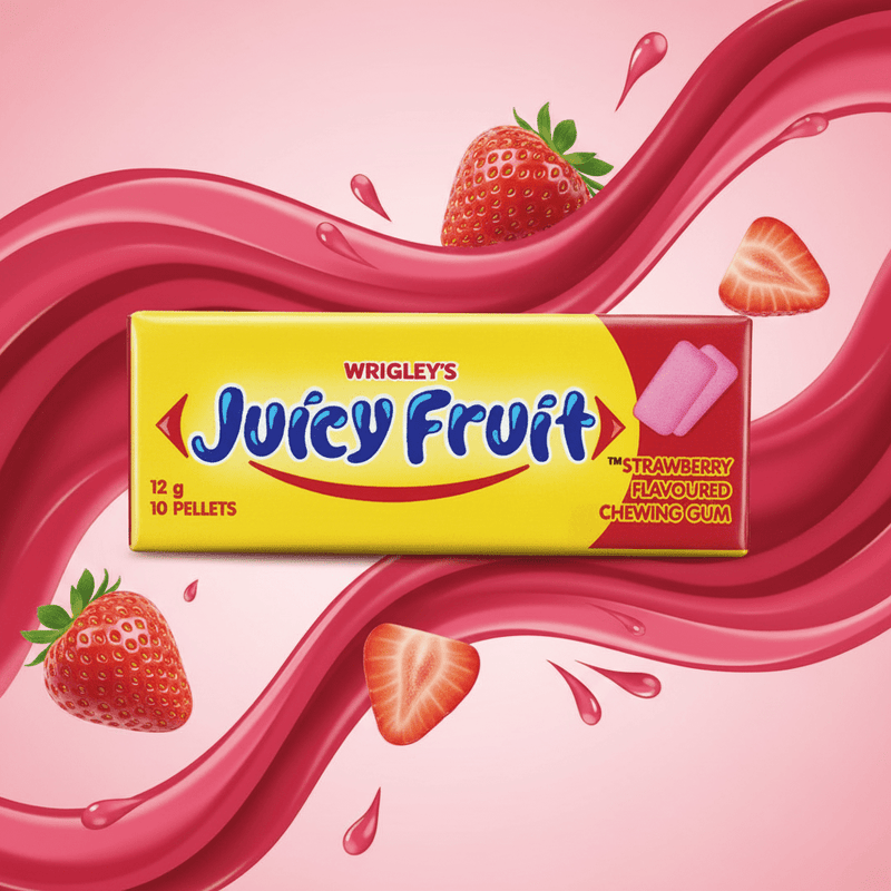Wrigley's Juicy Fruit Strawberry 10 Pellets Gum 12g