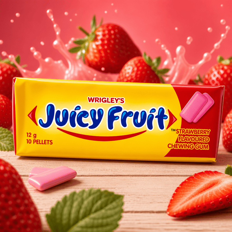 Wrigley's Juicy Fruit Strawberry 10 Pellets Gum 12g