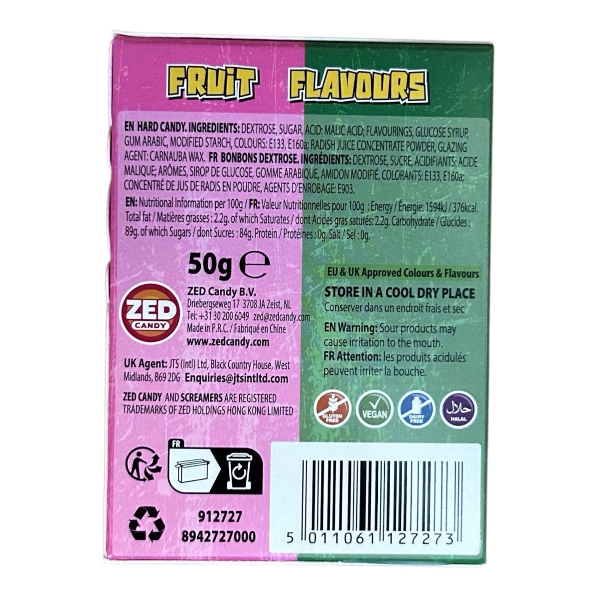 Zed Candy Nippers Watermelon & Strawberry Box 50g — Happy Candy UK LTD