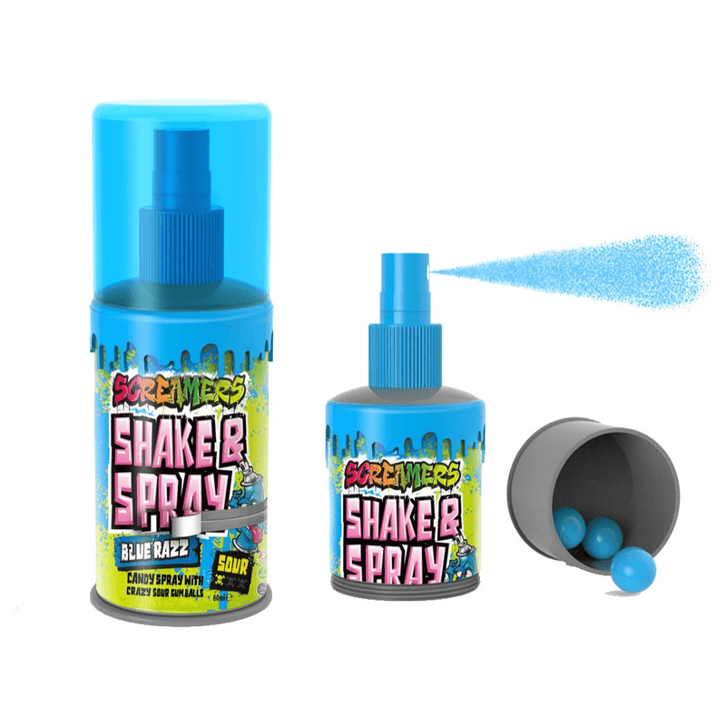 Zed Candy Screamers Blue Raspberry Shake & Spray - Happy Candy UK LTD
