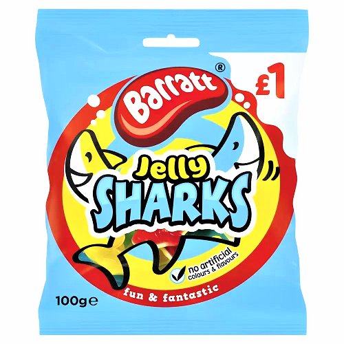 Barratt Jelly Sharks Share Bag 100g - Happy Candy UK LTD