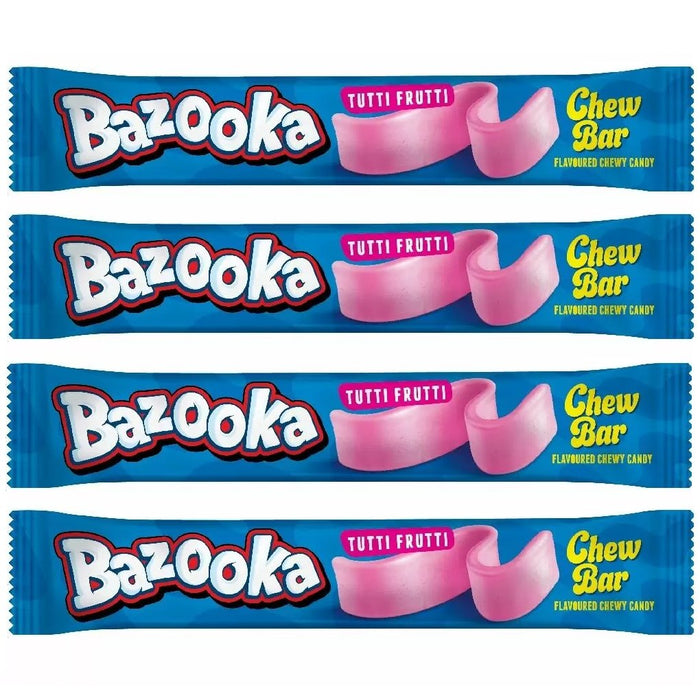 Bazooka Tutti Frutti Chew Bars 4 Pack - Happy Candy UK LTD