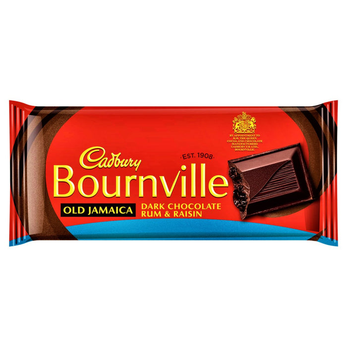 Cadbury Bournville Old Jamaica Dark Chocolate Rum & Raisin Share Bar 100g - Happy Candy UK LTD