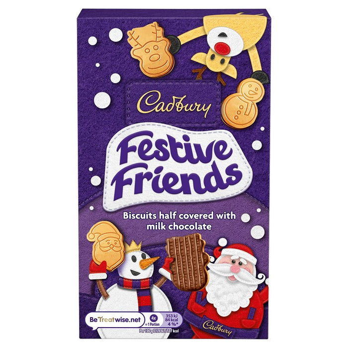 Cadbury Festive Friends Chocolate Biscuits Box 150g - Happy Candy UK LTD