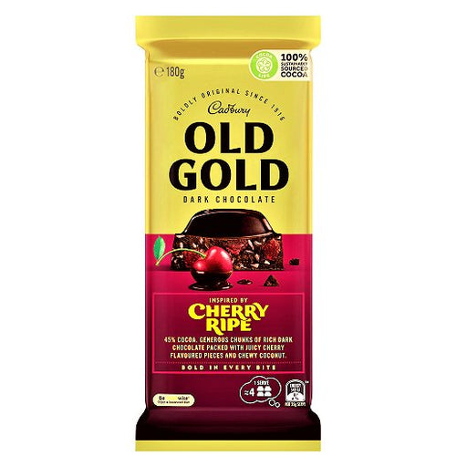 Cadbury Old Gold Dark Chocolate Cherry Ripe (AUSTRALIA) 180g - Happy Candy UK LTD