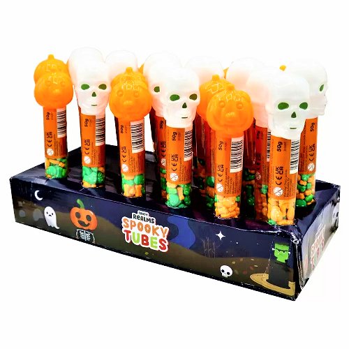 Candy Realms Spooky Tubes 50g (50% OFF MEGA DEAL) - Happy Candy UK LTD