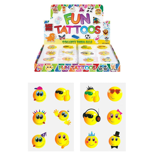 Emoji Faces Temporary Tattoos 6 Pack - Happy Candy UK LTD