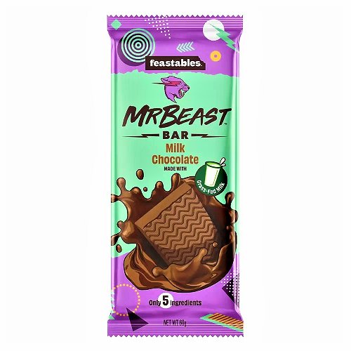 Feastables MrBeast Milk Chocolate Bar 60g - Happy Candy UK LTD