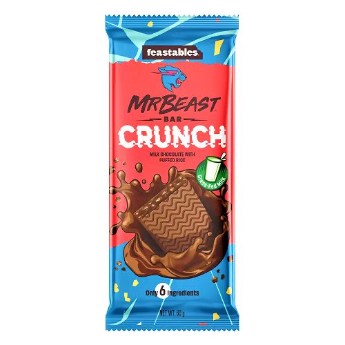 Feastables MrBeast Milk Chocolate Crunch Bar 60g - Happy Candy UK LTD