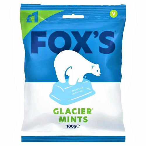 Fox's Glacier Mints Share Bag 100g - Happy Candy UK LTD