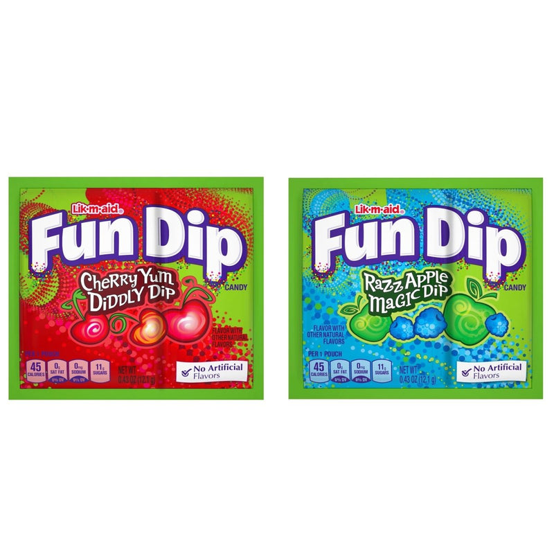 Fun Dip 2 Pack Raspberry / Apple & Cherry - Happy Candy UK LTD