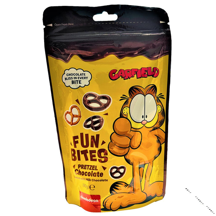 Garfield Fun Bites Pretzel Chocolate Share Pouch 80g - Happy Candy UK LTD