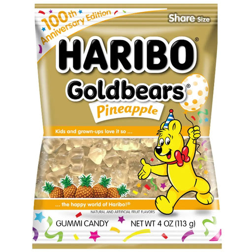Haribo Goldbears Pineapple Share Bag (USA) 113g - Happy Candy UK LTD