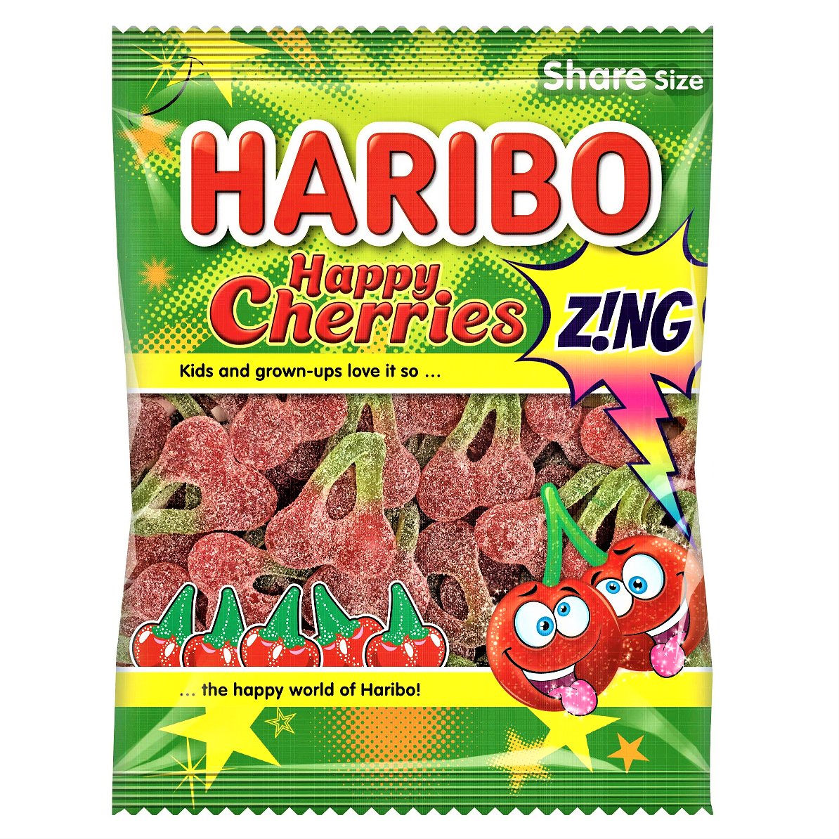 Haribo Happy Cherries Zing Share Bag 160g — Happy Candy UK LTD