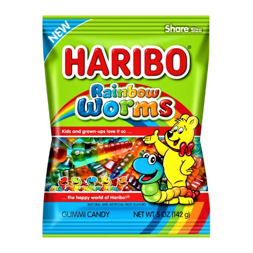 Haribo Rainbow Worms Share Bag (USA) 142g - Happy Candy UK LTD