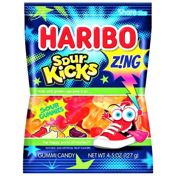 Haribo Sour Kicks Zing Share Bag (USA) 127g - Happy Candy UK LTD