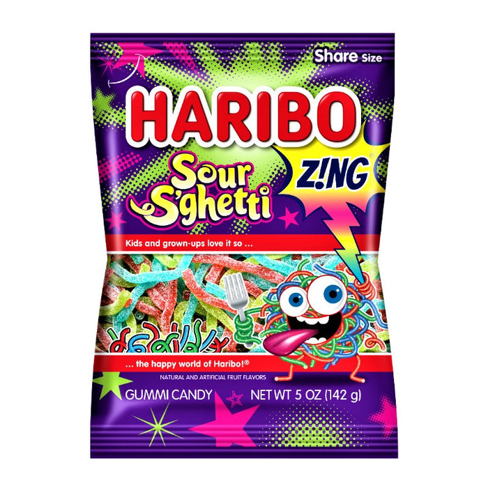 Haribo Sour S’ghetti! Share Bag (USA) 142g - Happy Candy UK LTD