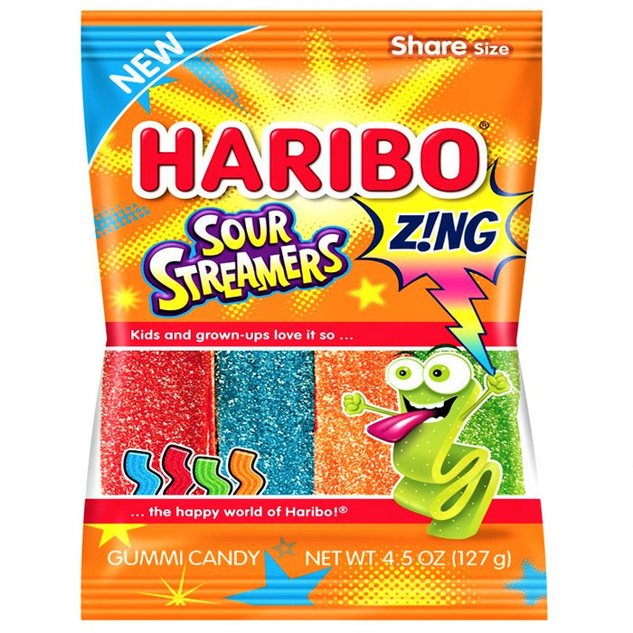 Haribo Sour Streamers Share Bag (USA) 127g - Happy Candy UK LTD