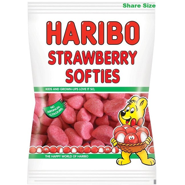 Haribo Strawberry Softies Share Bag 140g - Happy Candy UK LTD