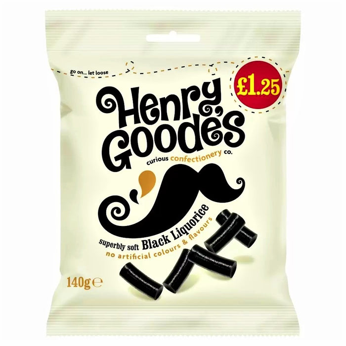 Henry Goode's Superbly Soft Black Liquorice 140g - Happy Candy UK LTD
