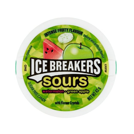 Ice Breakers Sours Watermelon & Green Apple 1.48 OZ (42g) USA IMPORT - Happy Candy UK LTD