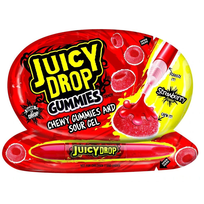 Juicy Drop Gummies & Gel Pen Strawberry & Raspberry - Happy Candy UK LTD
