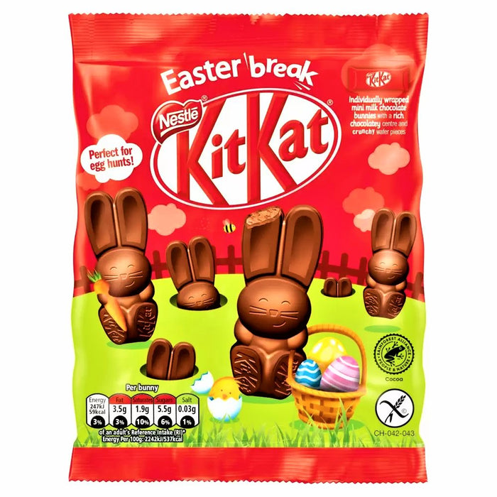 Kit Kat Bunny Milk Chocolate Easter Figure Sharing Bag 55g - Happy Candy UK LTD