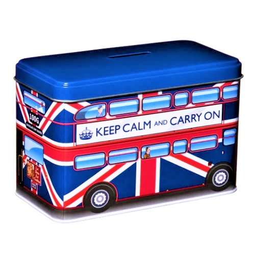 London Bus Chocolate Chip Cookie Money Tin 100g - Happy Candy UK LTD